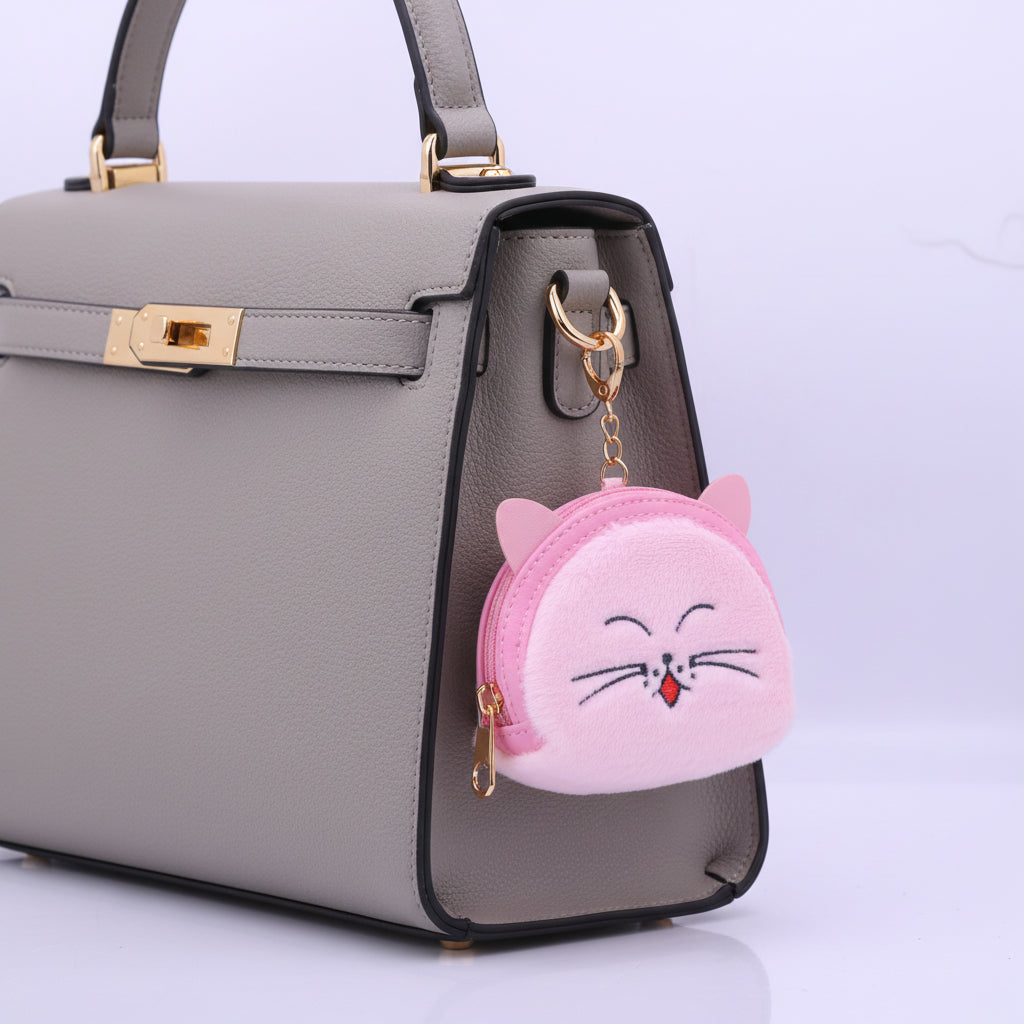 Cat Face small bag keychain Pink