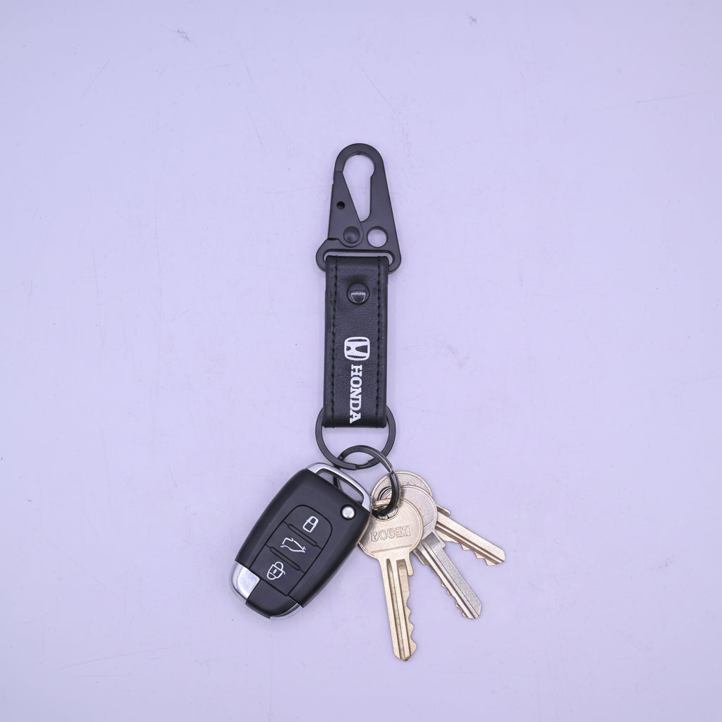 Leather Metal Hook Honda Black