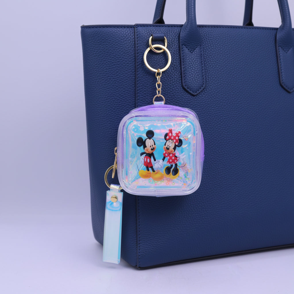 Coin Purse Key Chain Square Mickey Mouse