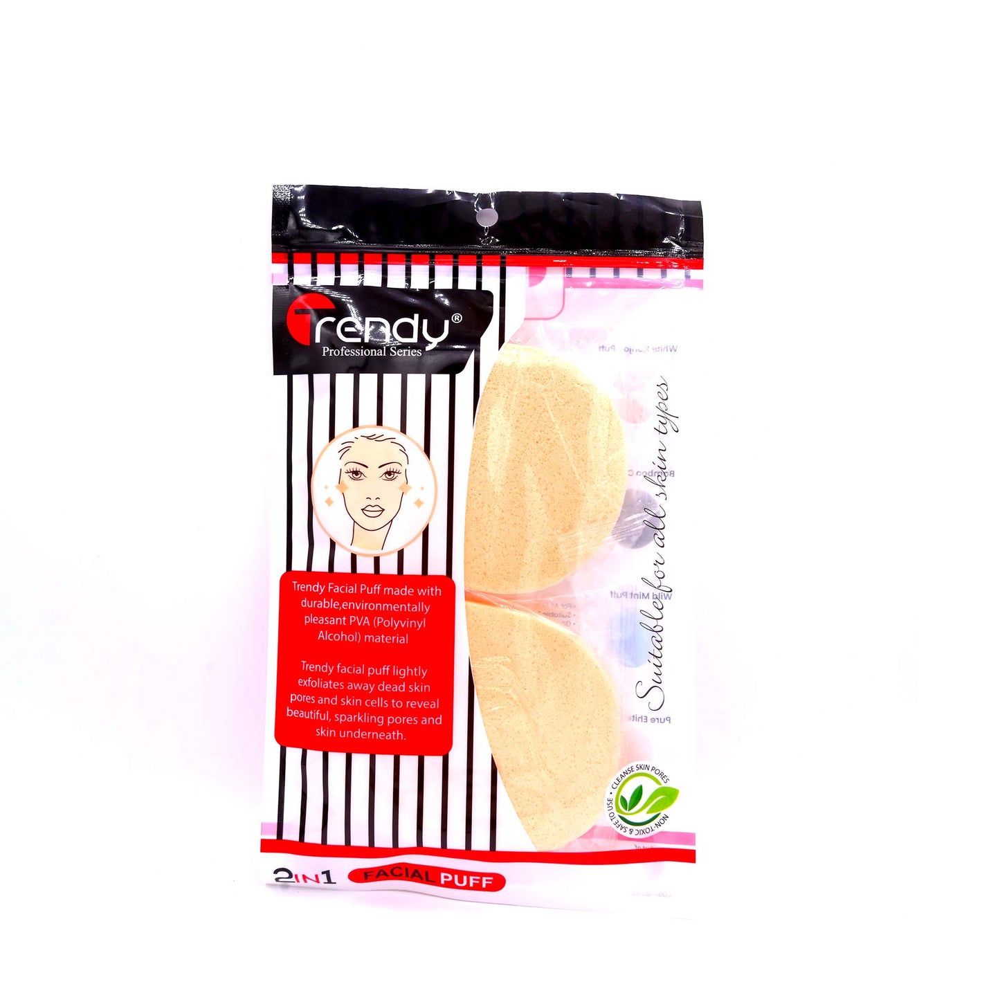 Trendy Facial Puff Dot 2in1 TD 245 Dual Action Cleansing and Exfoliating Sponge