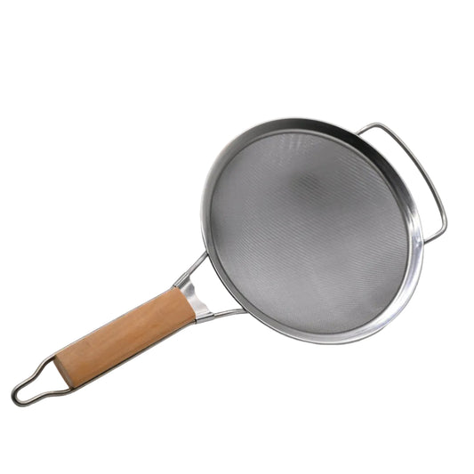 Fryer Strainer Wood Handle 18 cm Easy Use Durable Design