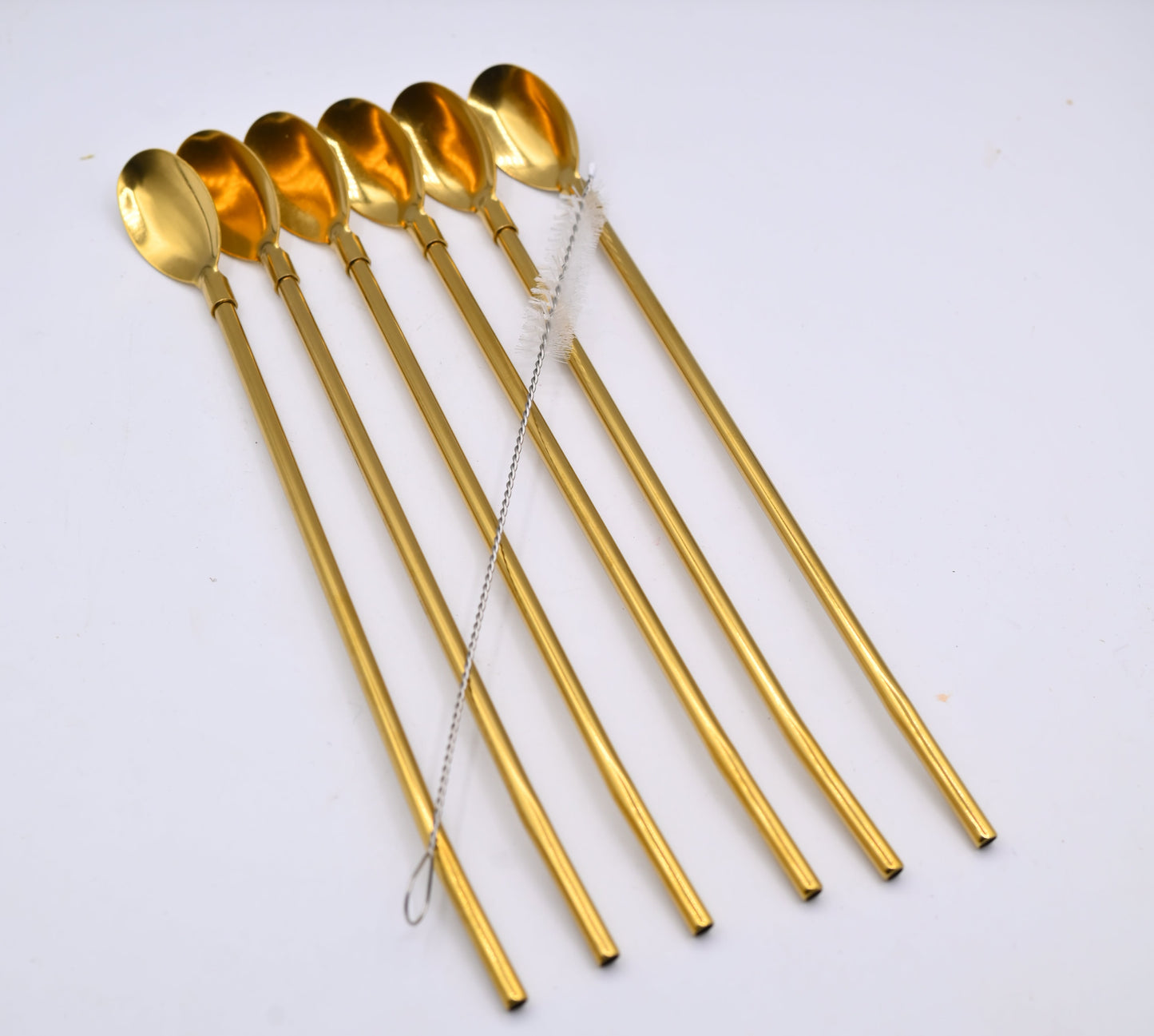 Straw Spoon Golden 7P