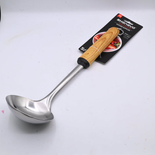 Shengya Stainless Steel Cooking Ladle with Wood Handle K0950T