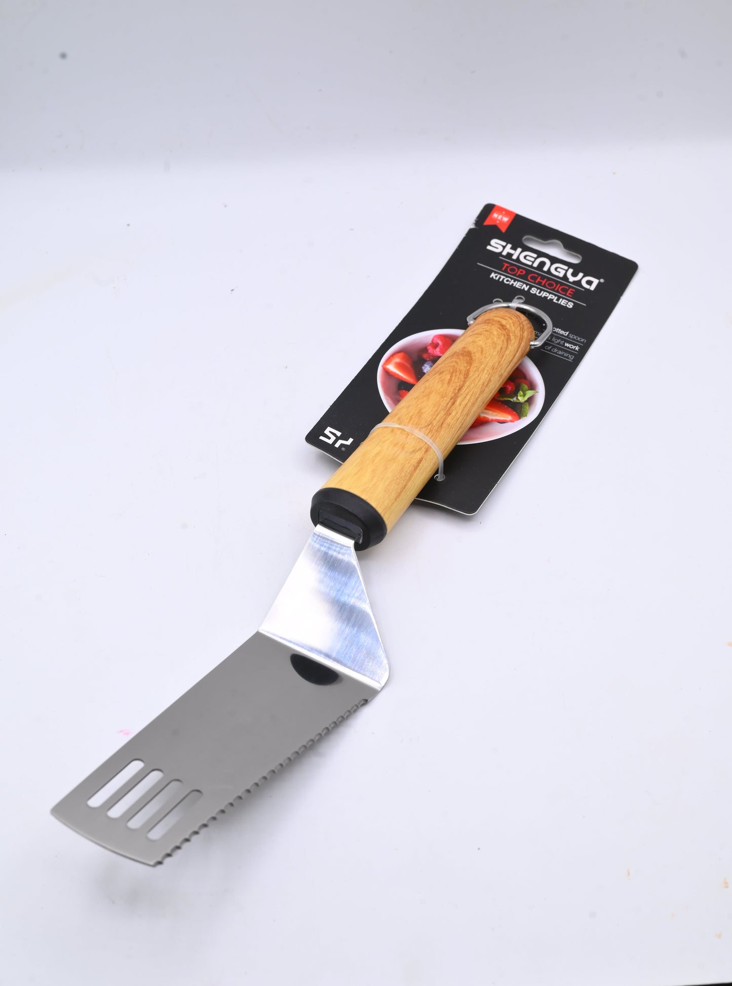 Shengya Stainless Steel Pizza Spatula with Wood Handle K0917T