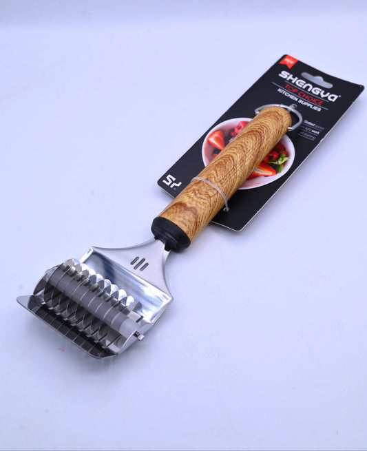 Shengya Stainless Steel Namak Para Cutter with Wood Handle K1049T