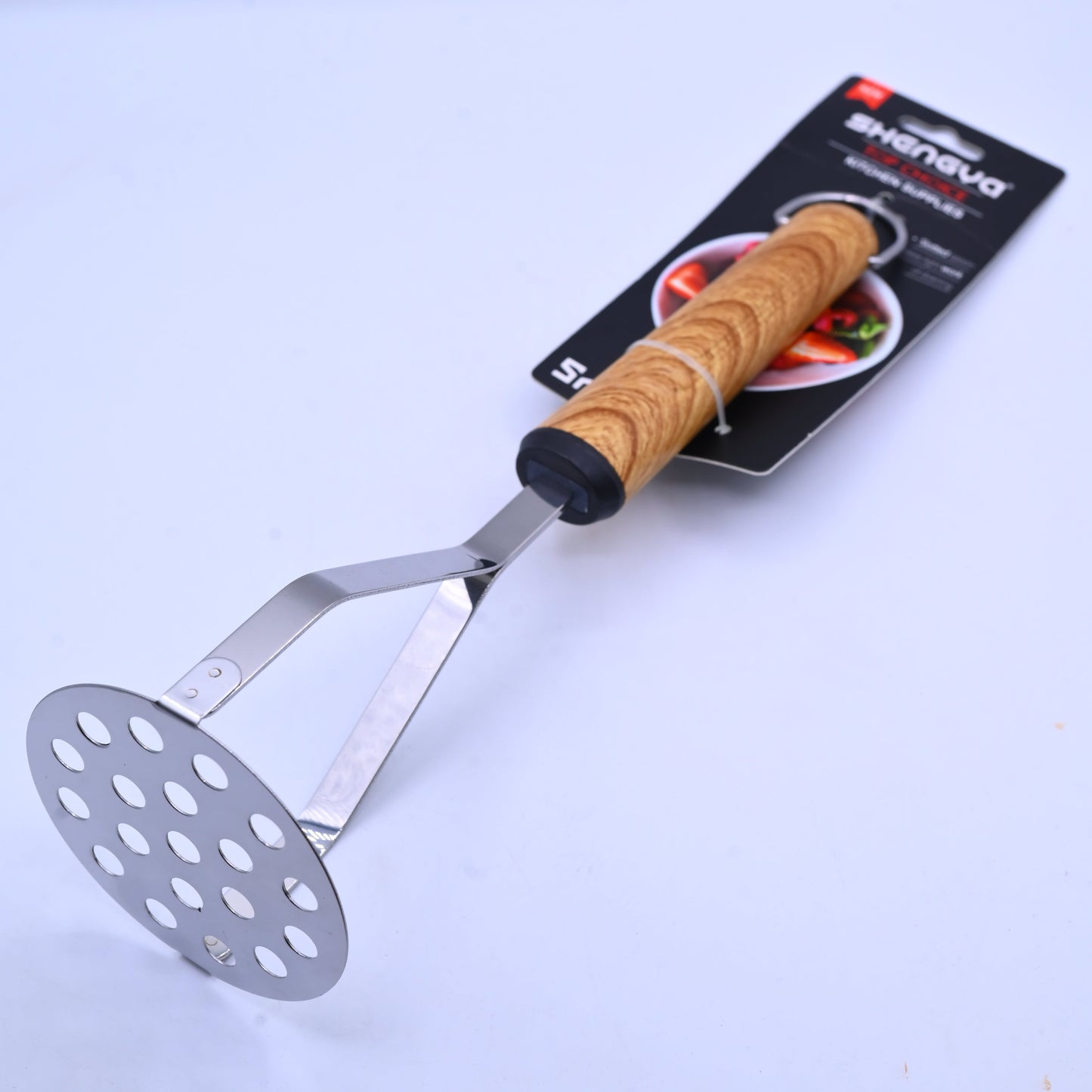 Shengya Stainless Steel Potato Masher with Wood Handle K1123T