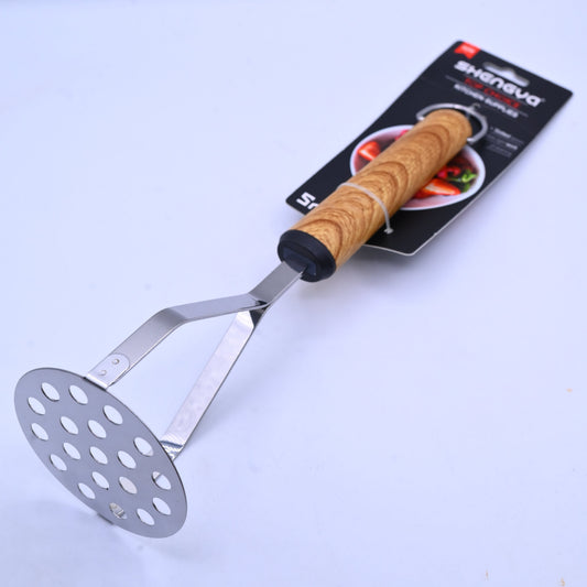 Shengya Stainless Steel Potato Masher with Wood Handle K1123T