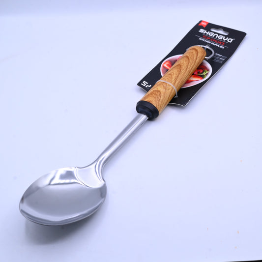 Shengya Stainless Steel Cooking Dish Spoon with Wood Handle K0948T