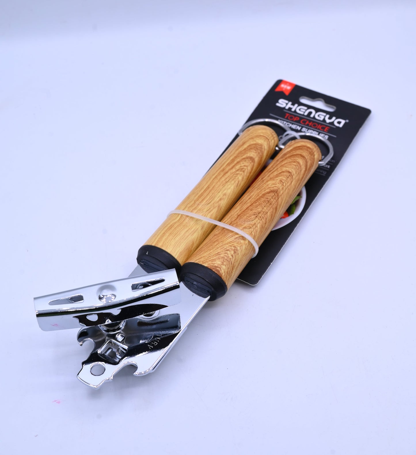 Shengya Stainless Steel Can Opener with Wood Handle K0941T