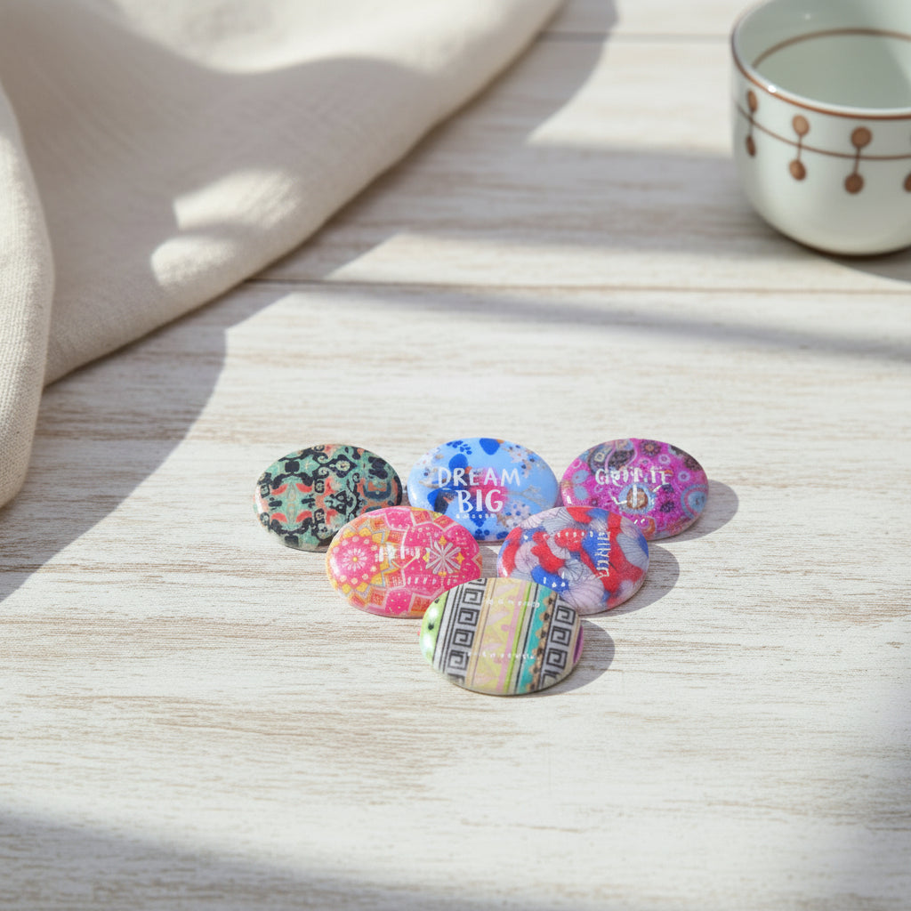 Scarf Pin Large Ellipse Printed Pack of 6