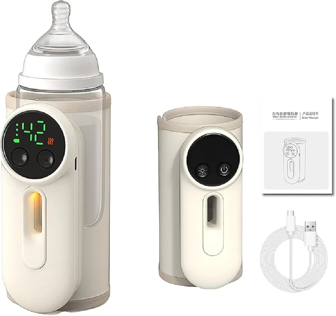 Portable Baby Bottle Warmer Portable Bottle Warmer for Travel Upgraded Baby Milk Warmer for Breastmilk or Formula Bottle Warmer On The Go with Milk Volume Window 6 Temperature Control 8000 MAh