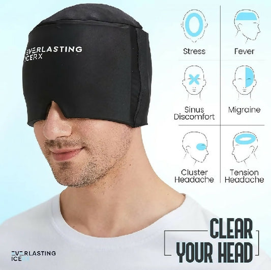 Headache Migraine Relief Cooling Cap Hot and Cold Therapy Ice Head Wrap
