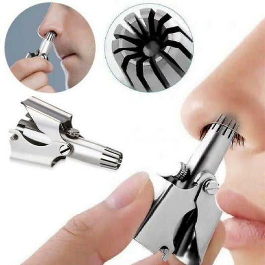 Ear Wax Cleaning Kit 6Pcs and Stainless Steel Manual Nose Trimmer - Nose Ear Hair Face Care Shaving Kit for Men - Washable Grooming Set