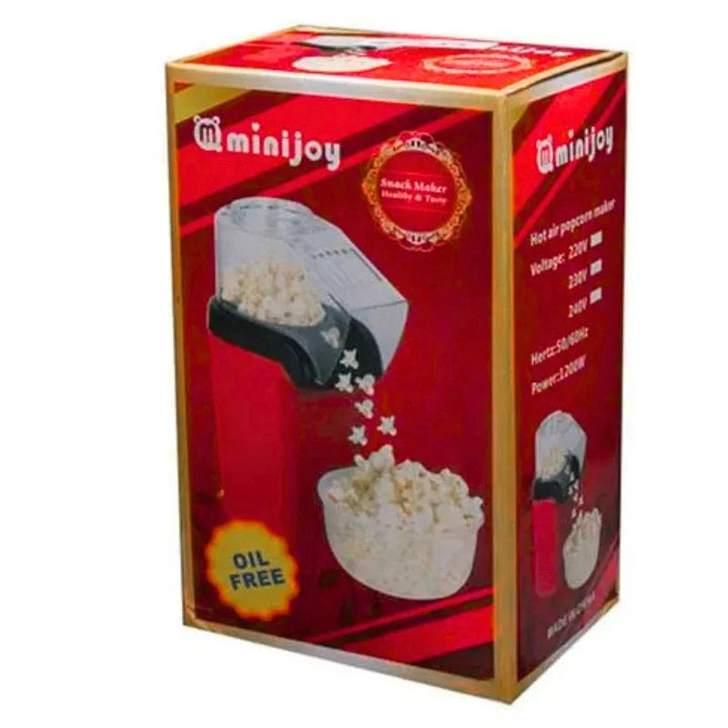 Oil Free Mini Popcorn Maker | Hot Air Popcorn Machine | Electric Popcorn Popper for Home & Kids | 1200W