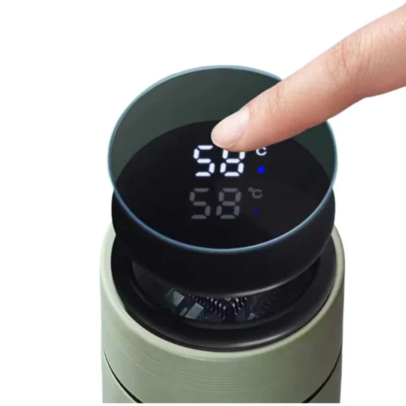 LED Temperature Display Water Bottle Stars Design | Smart Stainless Steel Vacuum 500ml Flask | Random Color