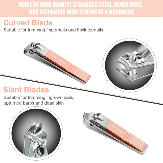 16 in 1 Nail Cutter Set Stainless Steel Nail Clippers Set With Folding Bag Manicure Cutter Kits Scissors Beauty Tool