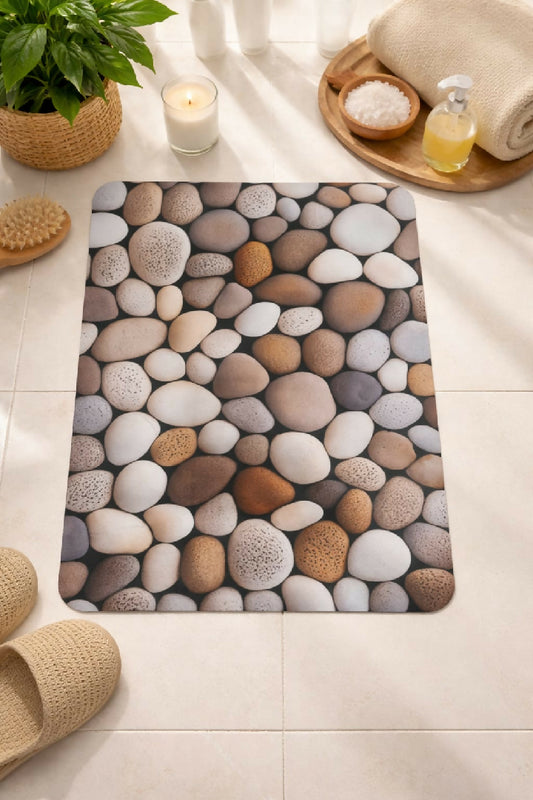 Super Absorbent Non Slip Bathroom Floor Mat Pebble design 23 15 inch