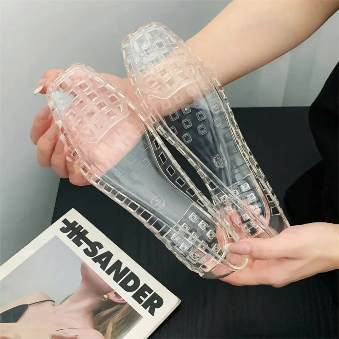 Transparent Crystal Jelly Flats – imported korean Summer Shoes for women