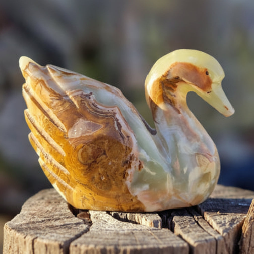 Handcrafted Marble Swan Figurine
