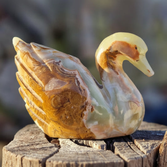 Handcrafted Marble Swan Figurine