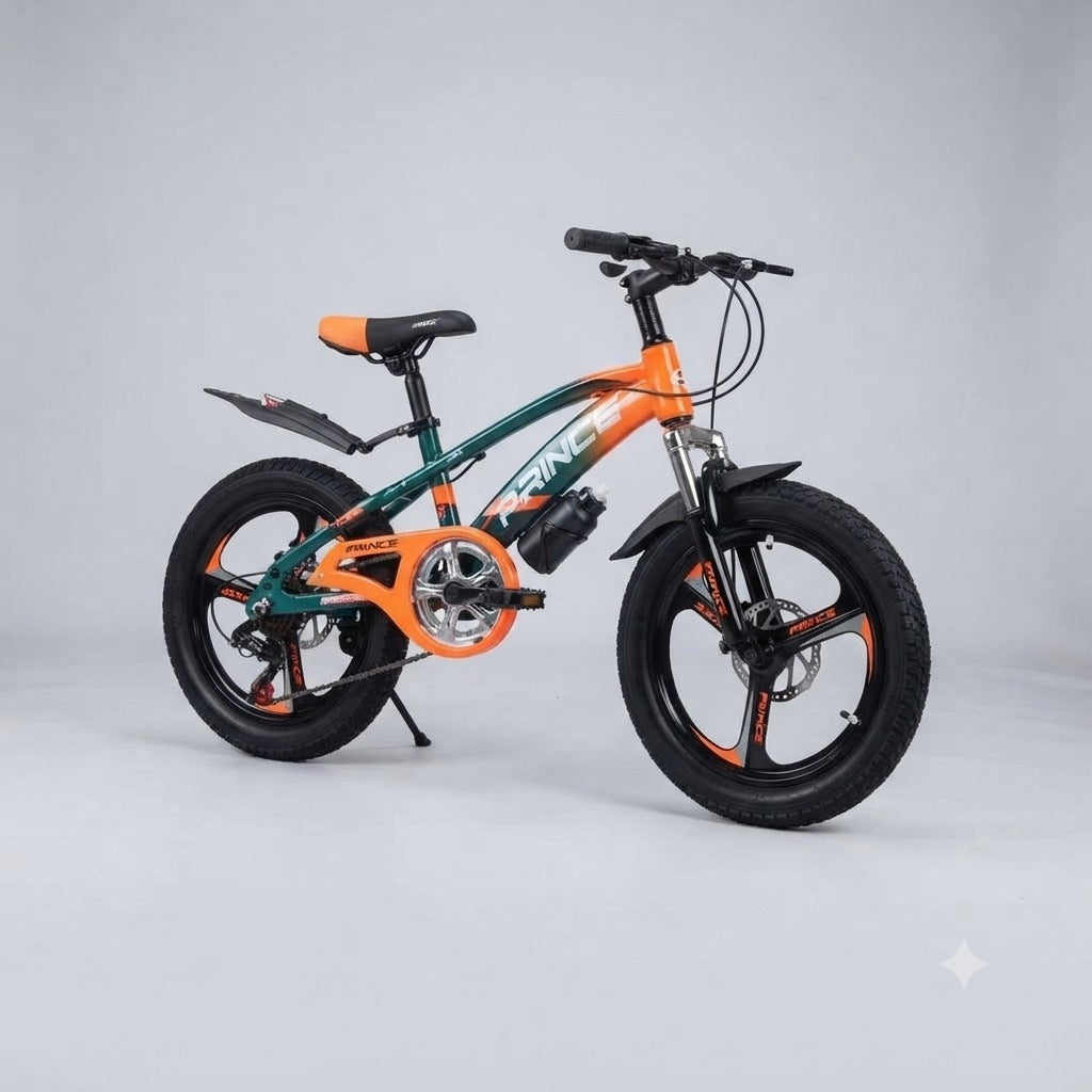 Prince Orange & Dark Green Kids Mountain Bicycle
