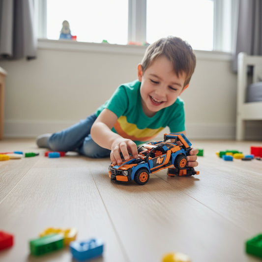 2 In 1 Transforming Racing Car Building Blocks Set Orange