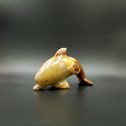 Handcrafted Marble Dolphin Figurine 6 Inch