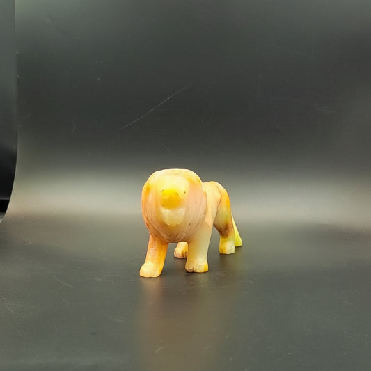 Handcrafted Marble Lion Figurine 6 Inch