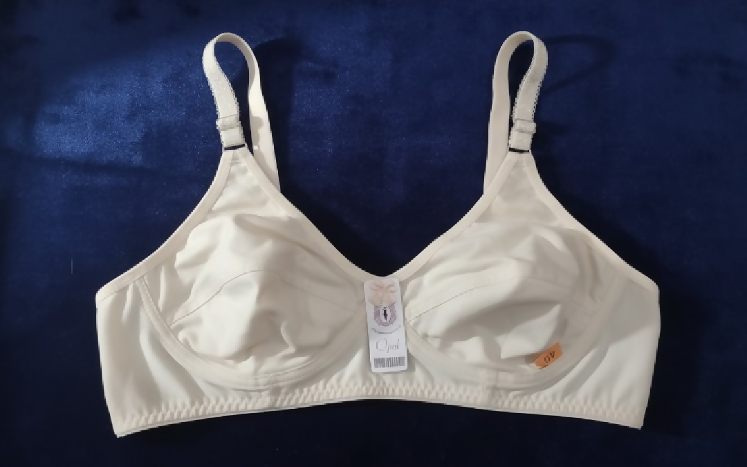 Jersey Soft Fabric Non-Padded Bra for Women - Plain Comfortable Lightweight Everyday Wear Lingerie in Beige - Available Sizes 32 to 42 - 32