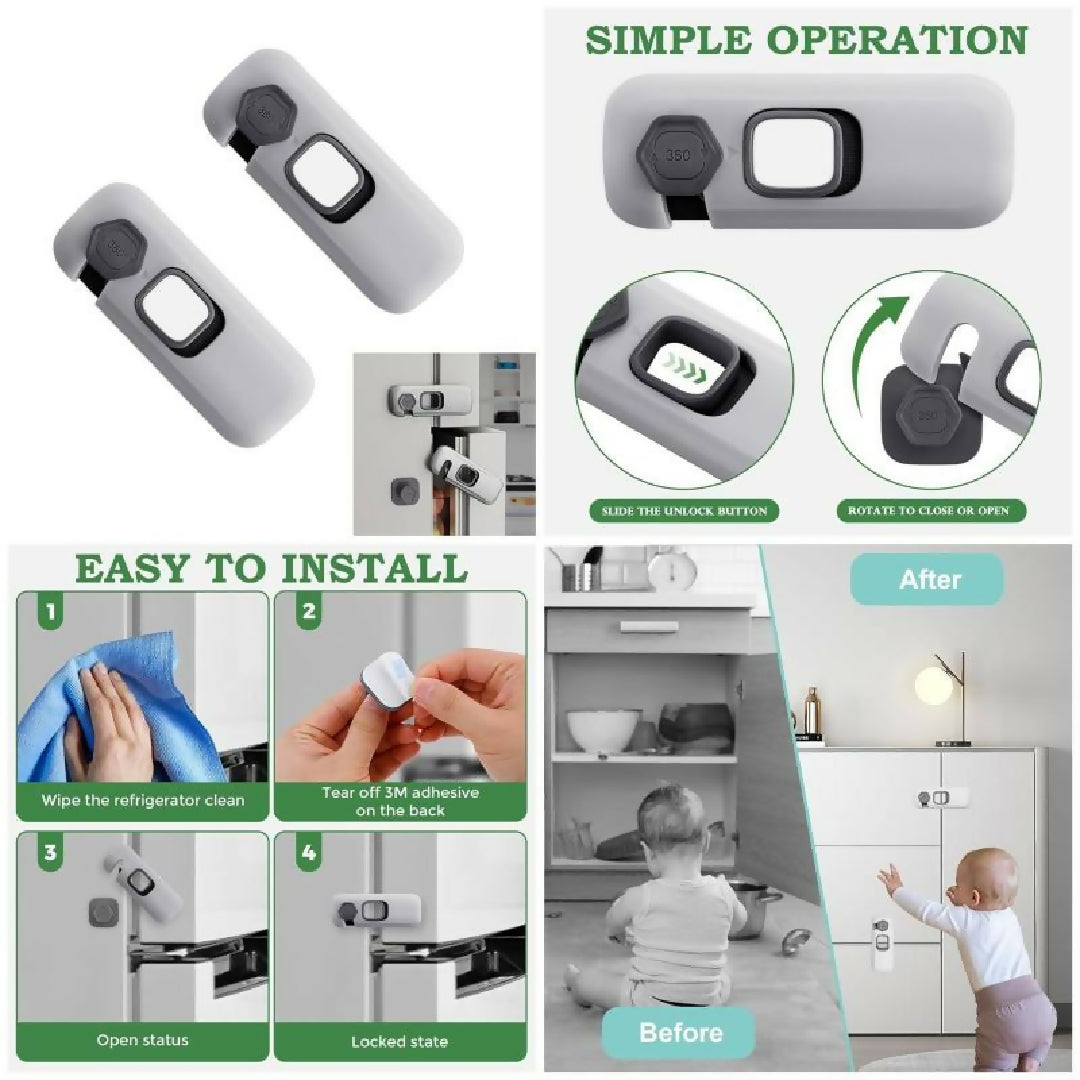 New Fridge Lock Easy to Install Fridge Locks for Children No Tools Need or Drill