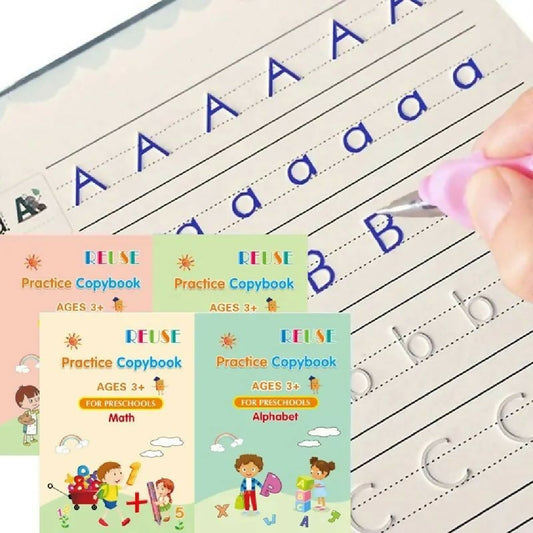 Magic Practice Copybook 4 BOOKS Magic Book For Montessori Children Tracing Handwriting First Learning Books For Kids Preschool