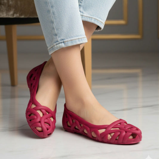 Rubber soft pretty petal dream flats for girls - Breathable lightweight and durable shoes for women