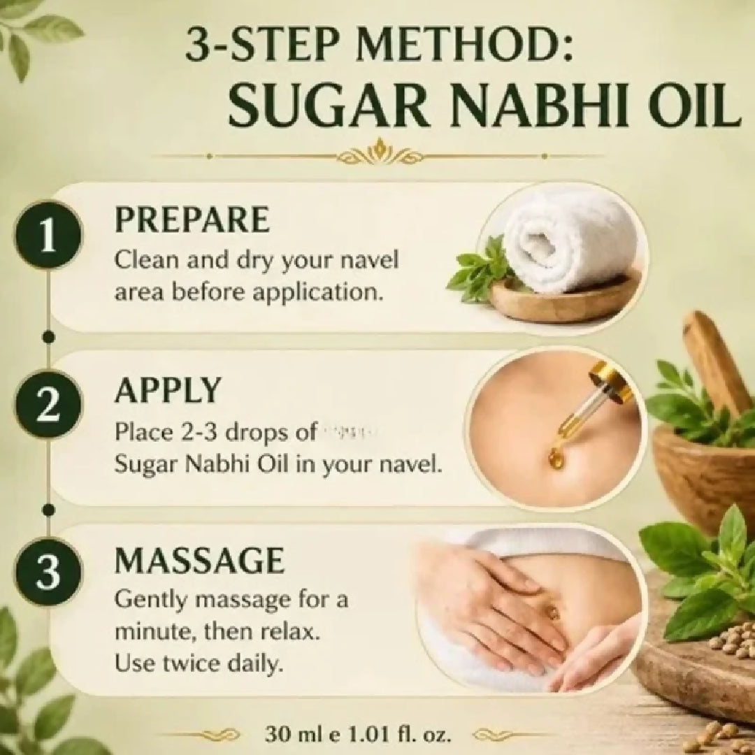 Sugar Balance Nabhi Oil Herbal Belly Button Massage Oil Ayurvedic Inspired Navel Care Oil 30ml