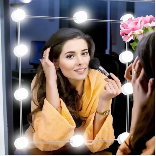 Vanity Mirror 10Pc Fill Light Bulb - Changeable Luminance 3 Colors LED USB String Dimmable