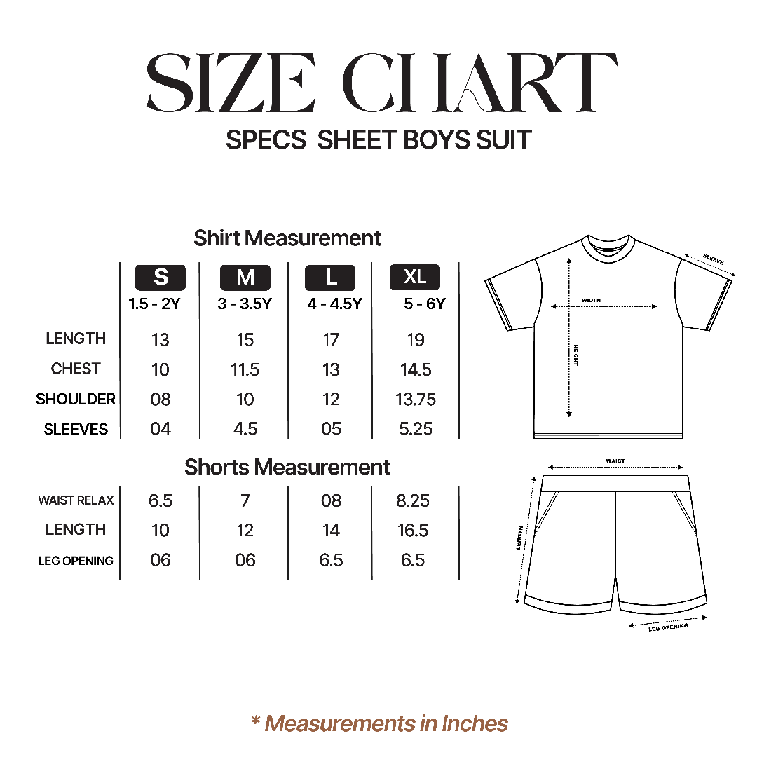 Kids Printed Linen Short Pajama Set
