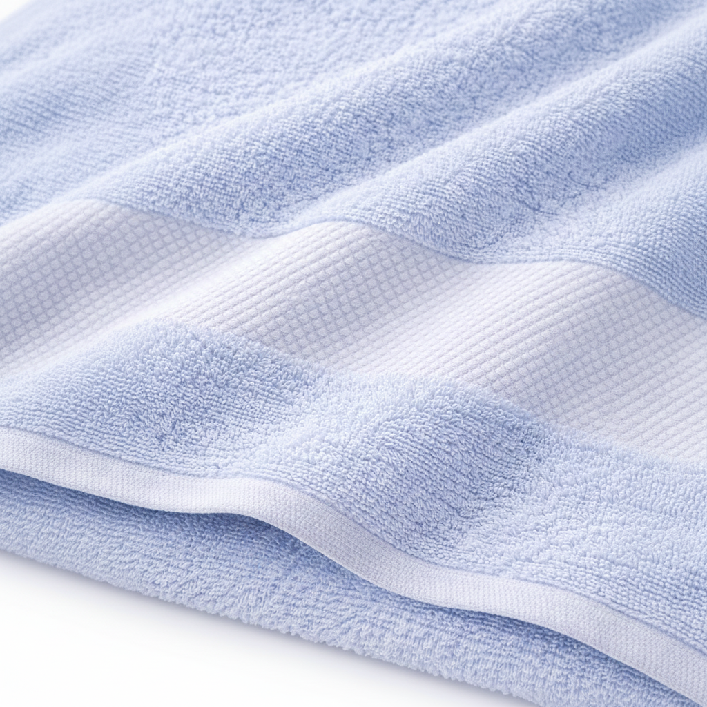 500 GSM Combed Cotton Towel Set Pack of 3 (Hand, Bath & Bath Sheet) Sky Blue