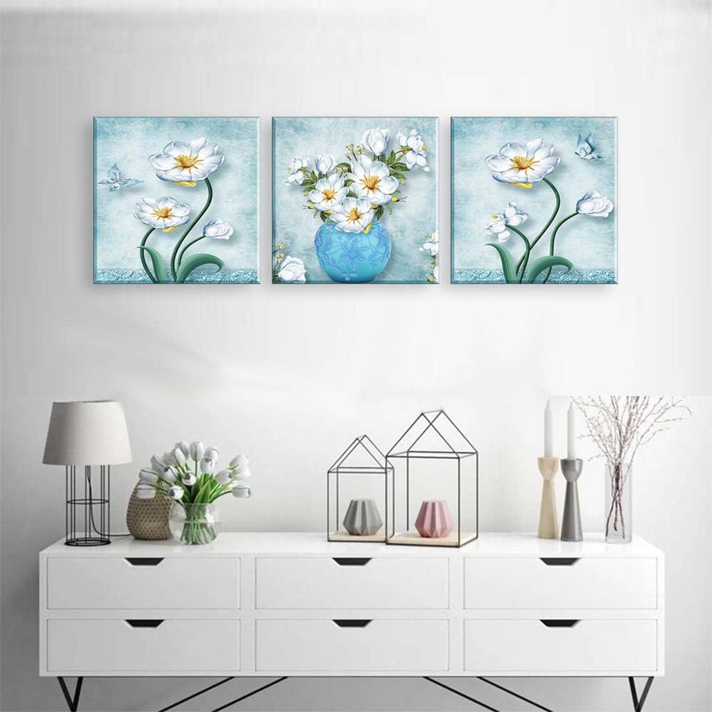 Painting Flower Frame Elegant Floral Wall Art for Home and Office Décor