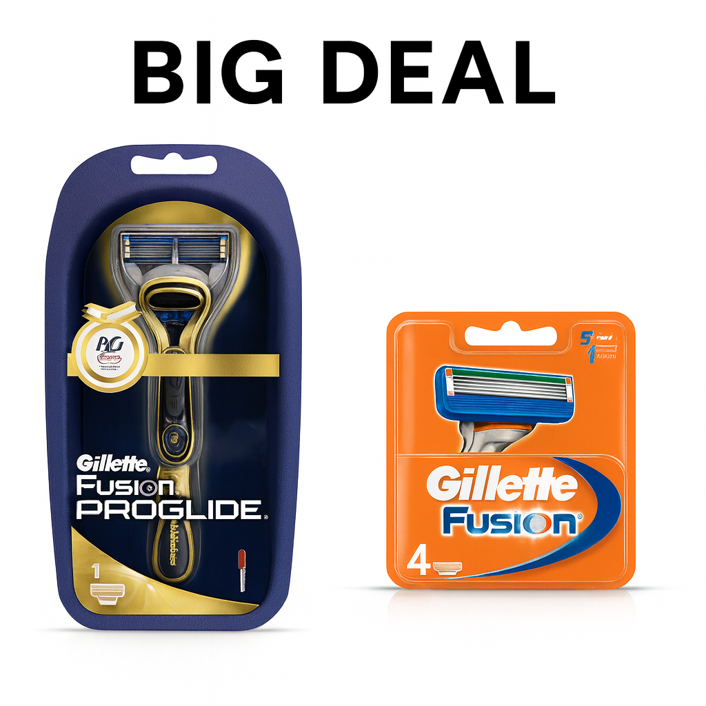 Deal of 1 Fusion proglide shaver and 1 fusion with 4 refills in very low price