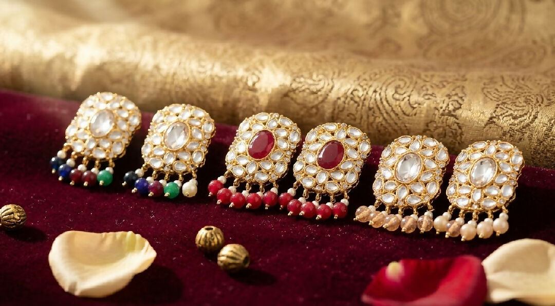 Kundan ear studds