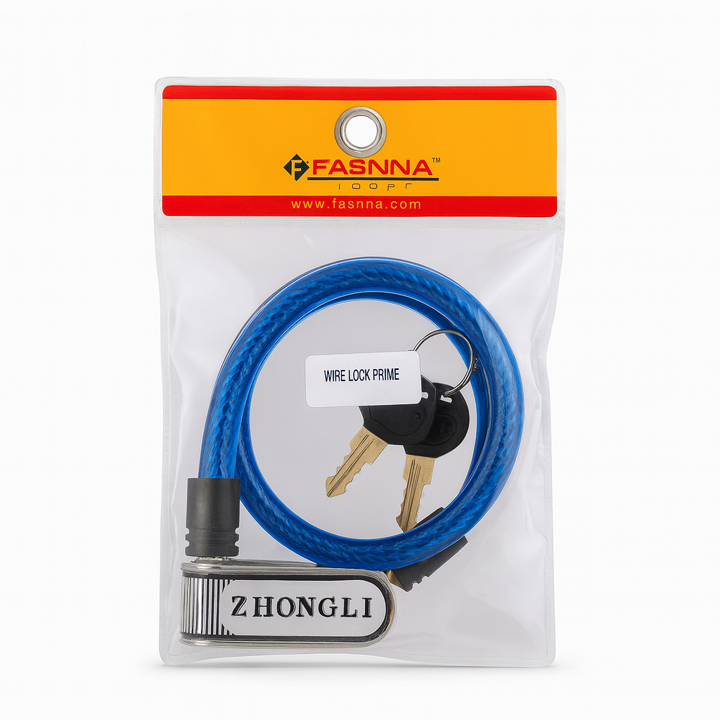 Fasnaa Wire Lock Prime High Security Steel Cable Lock for Bikes Gates and Home Use