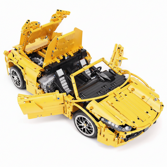1 14 Superpower Yellow Sports Red Car Building Block Set