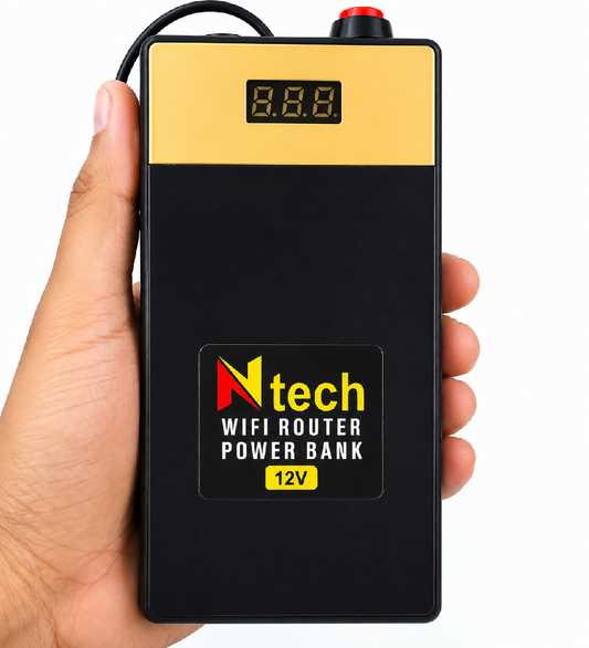 Ntech WiFi Router Power Bank 12V Automatic upto 4 hours backup