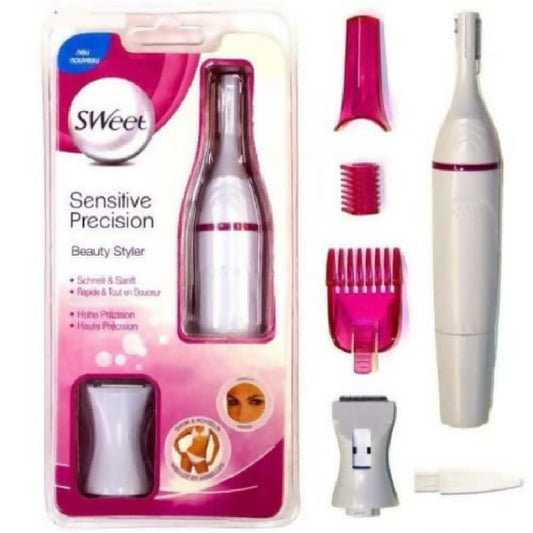 Veet Sensitive Precision Electric Beauty Styler - Trimmer - Waterproof Grooming Kit for Face Eyebrows Underarms and Bikini Line with Interchangeable Heads and Styling Combs