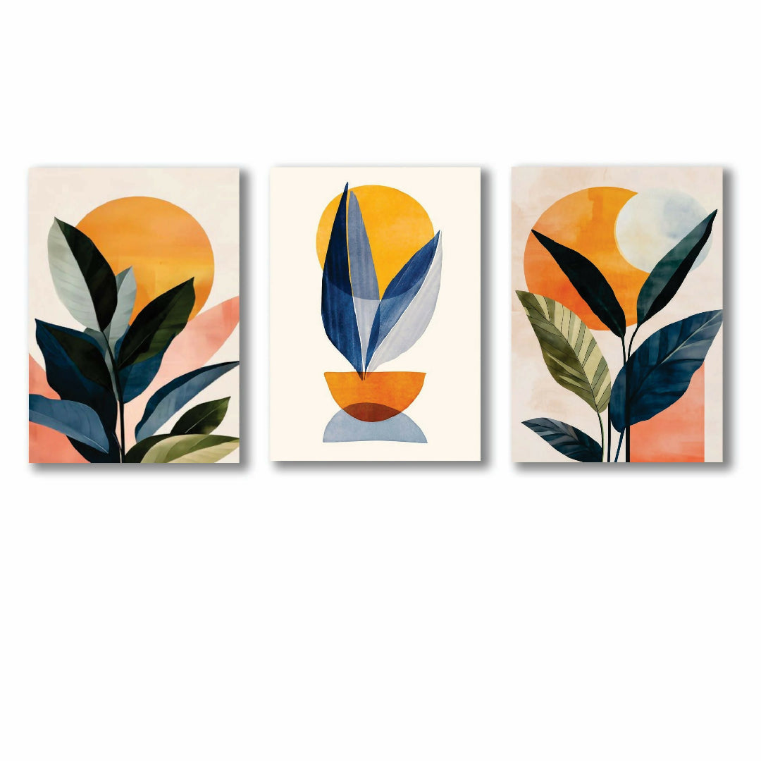 Set of 3 Premium Wall Art Photo Tiles Modern Home Decor Sets 8x11