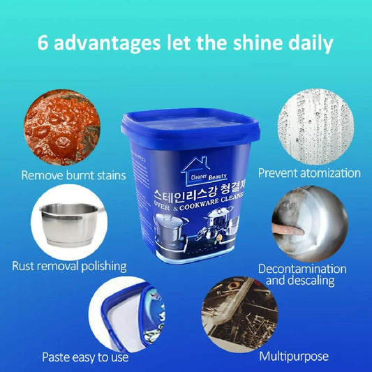 Rust Cream Powerful Stainless Steel Cookware Cleaning Paste Household Kitchen Cleaner Washing Pot Bottom Scale Strong Cream