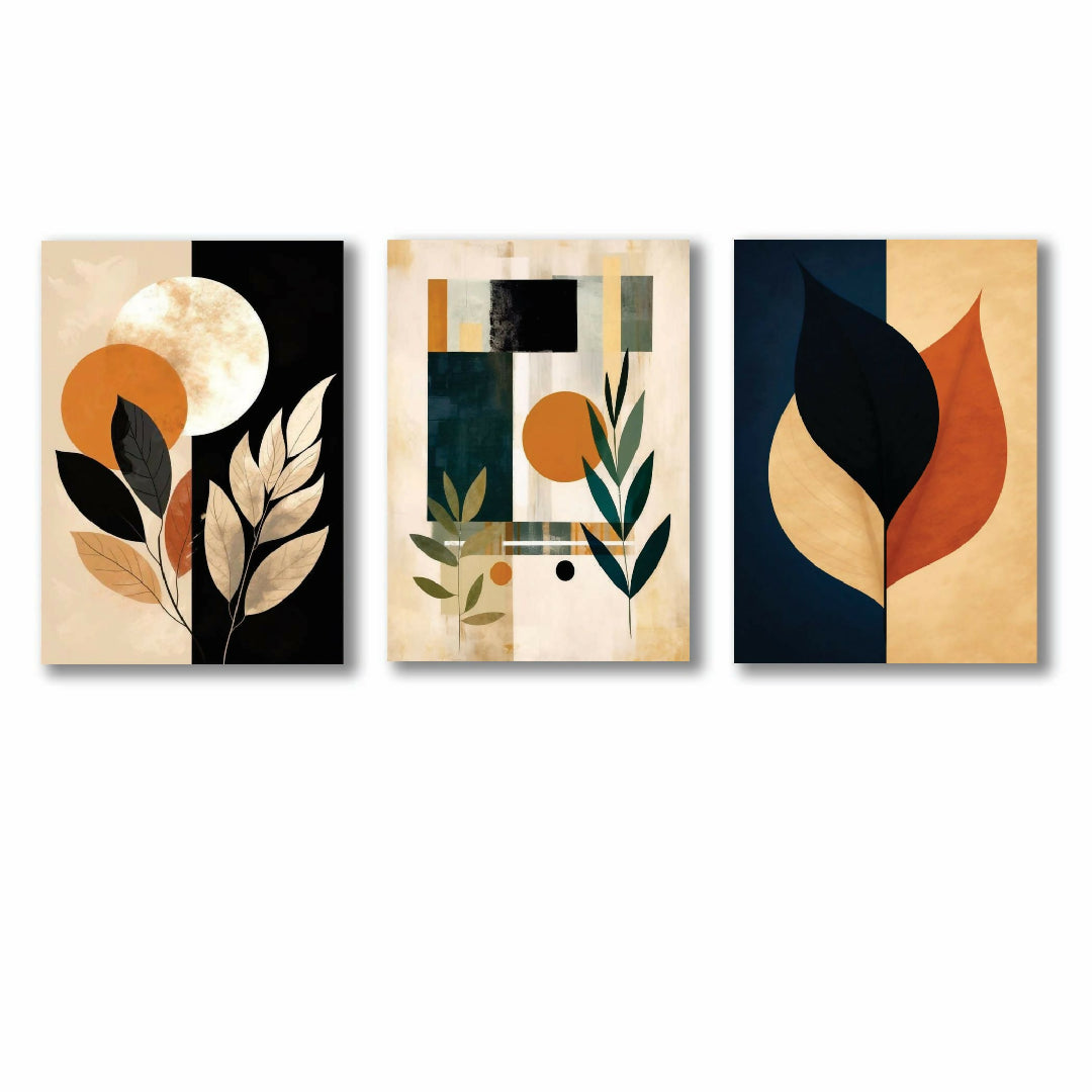 Set of 3 Premium Wall Art Photo Tiles Modern Home Decor Sets 8x11