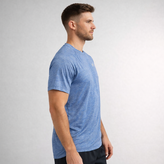 Mens Dry Fit Performance T Shirt Blue
