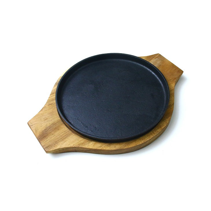 Sizzler 10 inch Plate F OV Wood Perfect for Sizzling Steaks and Grilled Meals