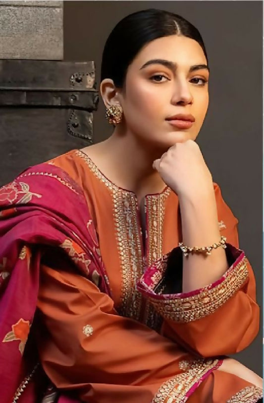 Most Hit Codes Fully Embroidered LAWN 3Pc With Nino karra Printed Dupatta SUMMER Collection