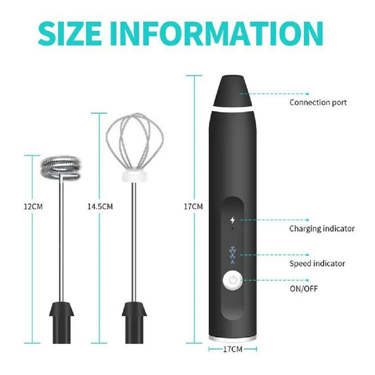 Wireless Milk Frothers Electric Handheld Blender With USB Electrical Mini Coffee Maker Whisk Mixer For Coffee Cappuccino Cream